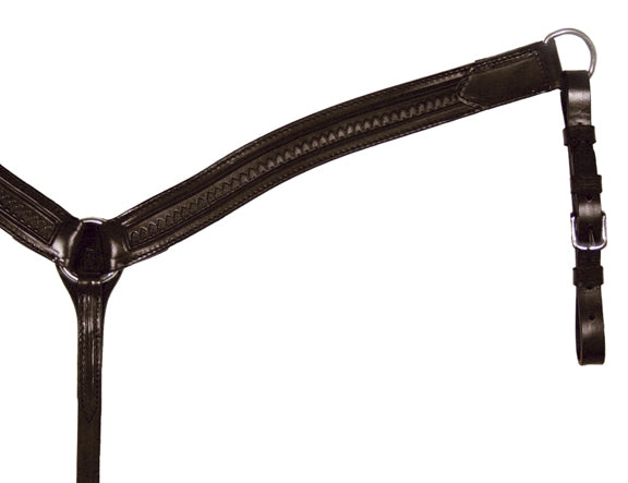 Circle Y Shaped Shell Tooled Breast Collar