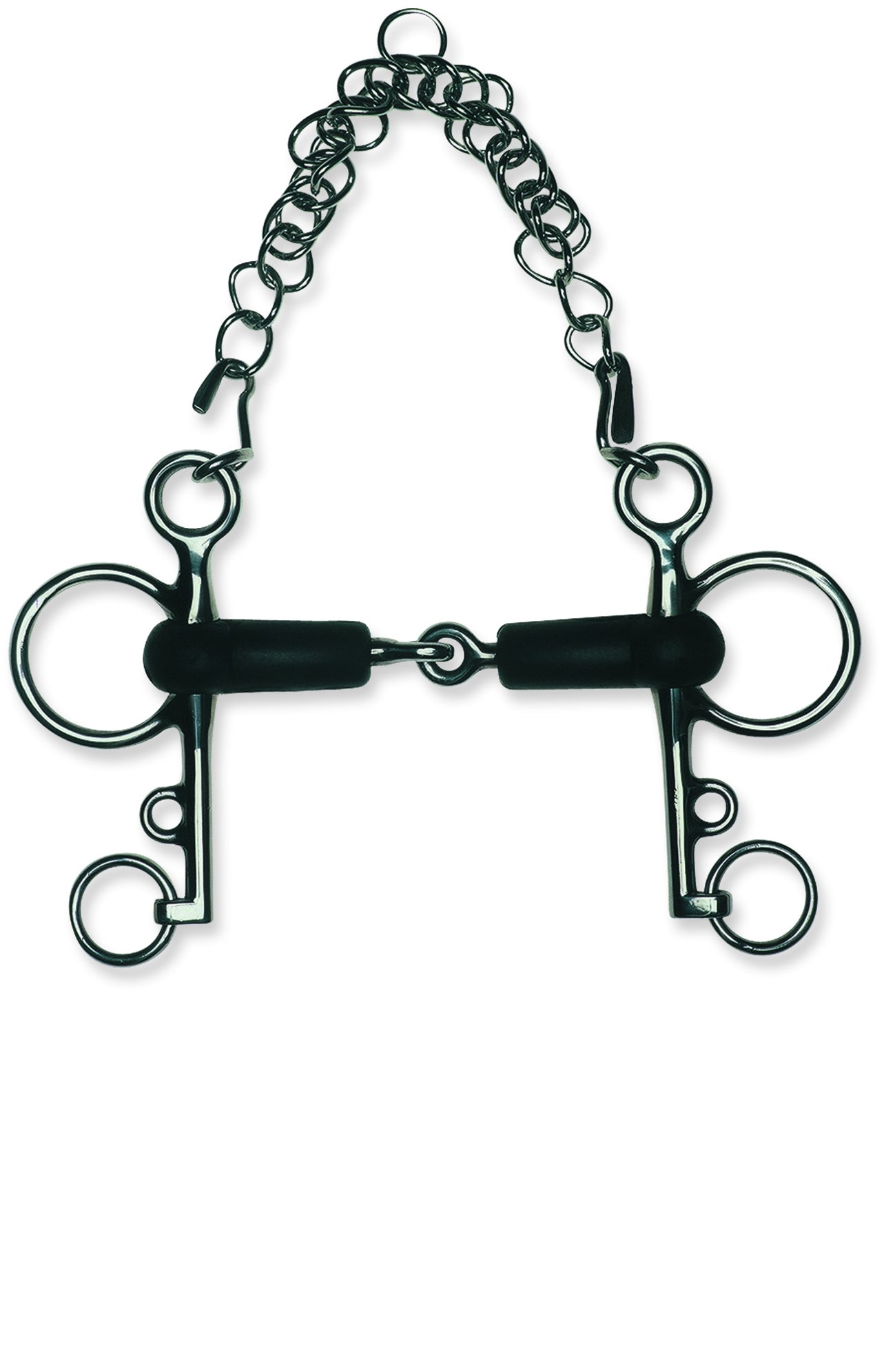 Metalab 13mm Jointed 13 MM Rubber Pelham with Curb Chain