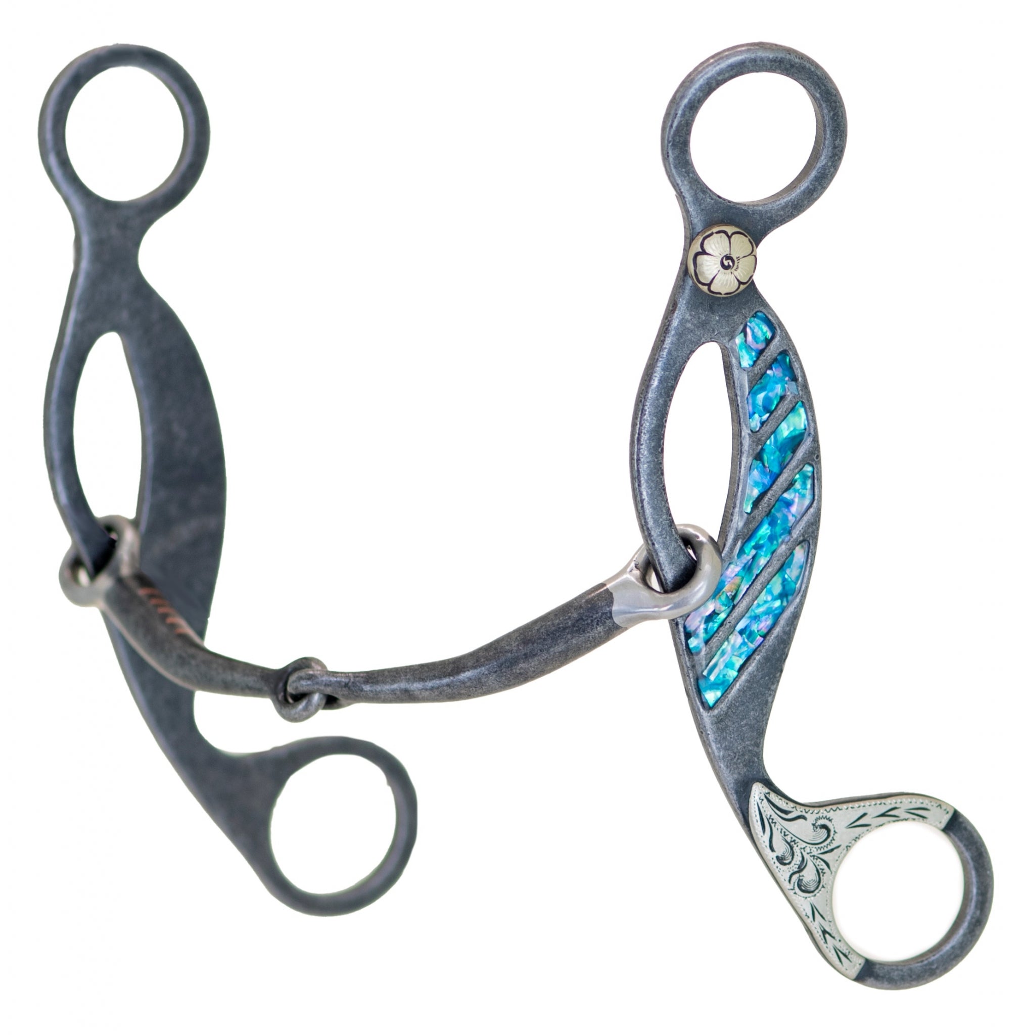 Partrade Cowboy Tack Turquoise Smooth Snaffle Gag Bit