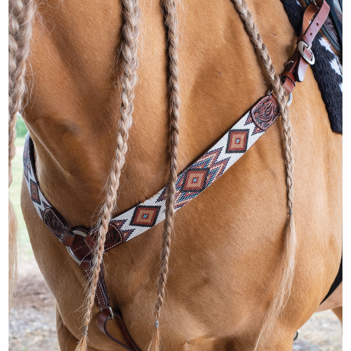 Circle Y Flat Infinity Beaded Breast Collar
