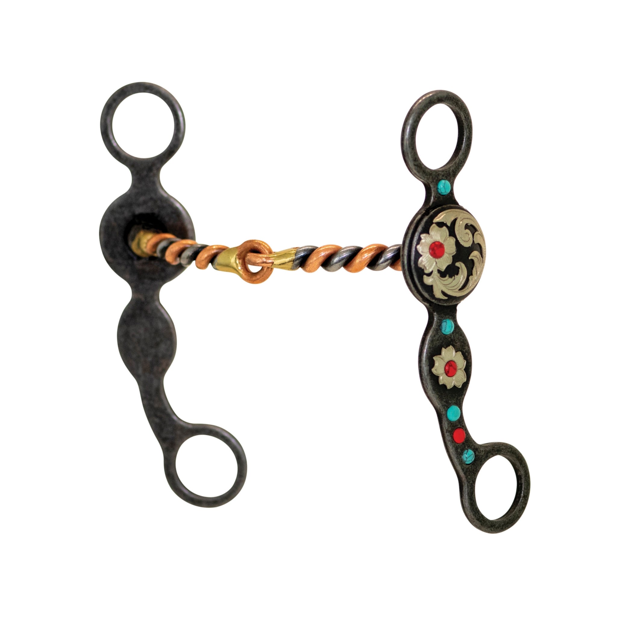 Partrade Cowboy Tack Southwest Copper Twisted Snaffle Floral Bit