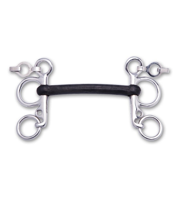 Stubben Mullen Mouth Pelham Bit with Rubber Covered Mouth