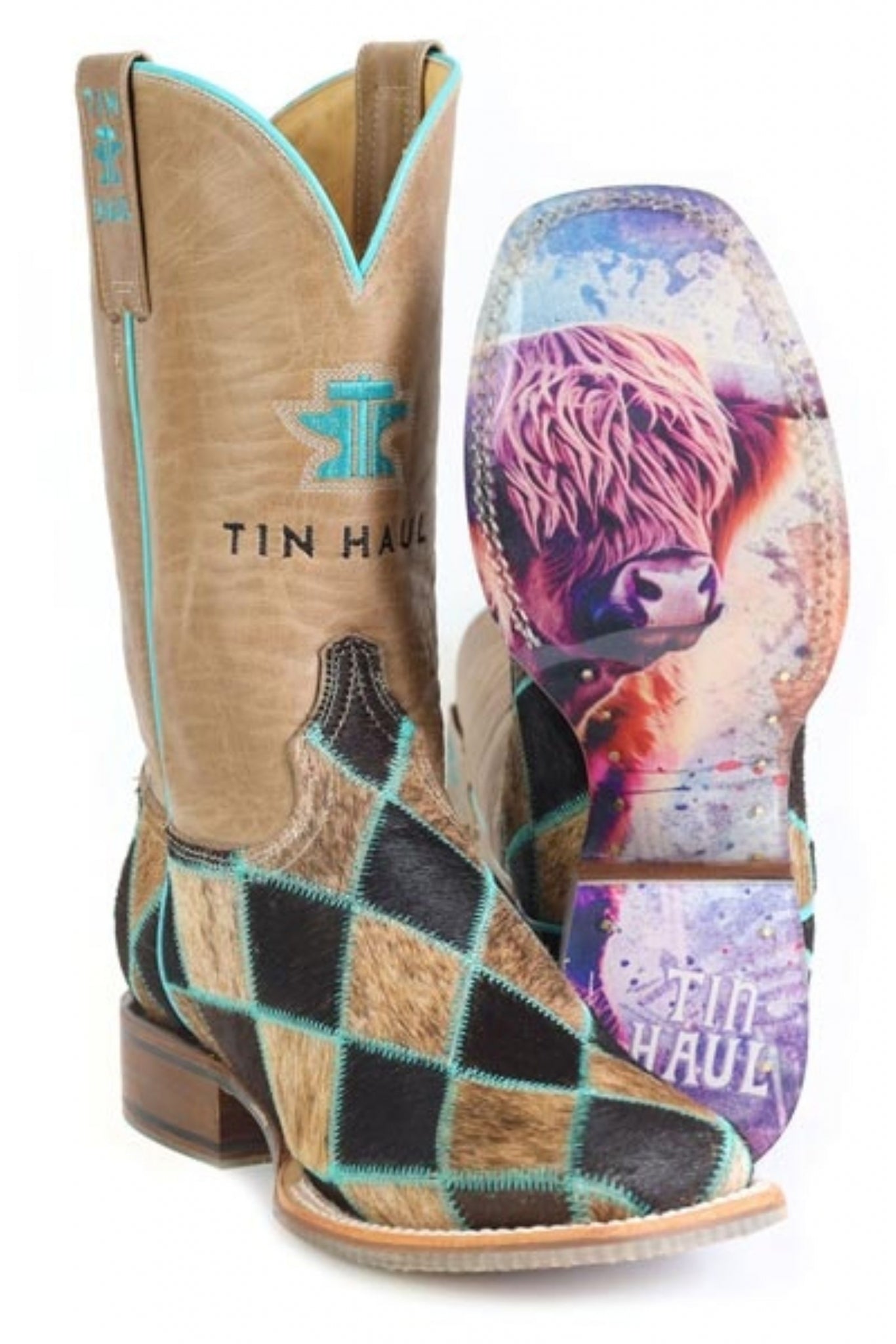 Tin Haul Ladies Pet Met Square Toe Boots