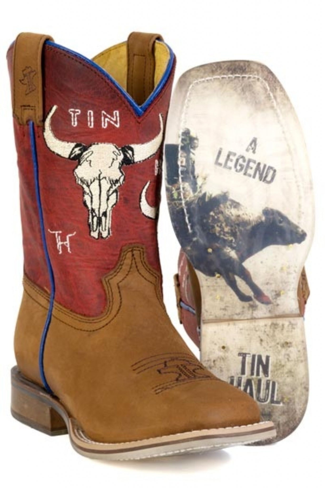 Tin Haul Little Kids Bullheaded Square Toe Boots