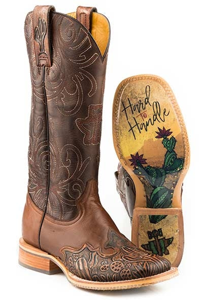 Tin Haul Ladies Boots - Cactooled With Hard To Handle Sole