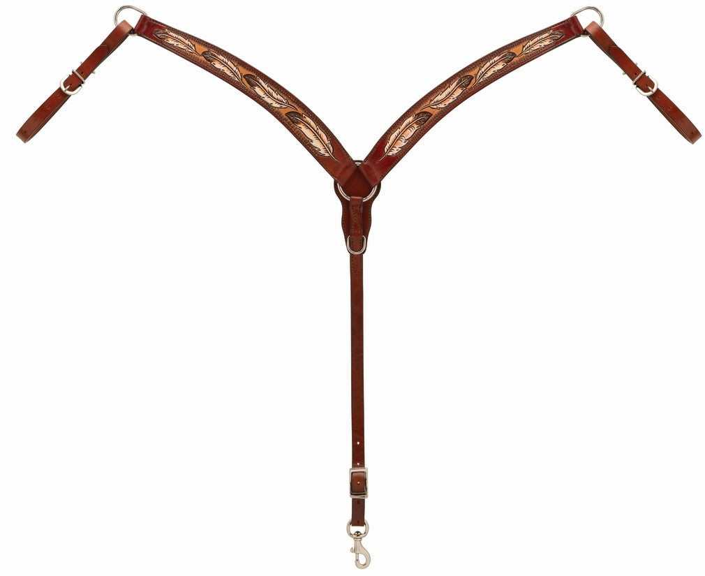 Weaver Leather Turquoise Cross Coco FeatherContoured Breast Collar