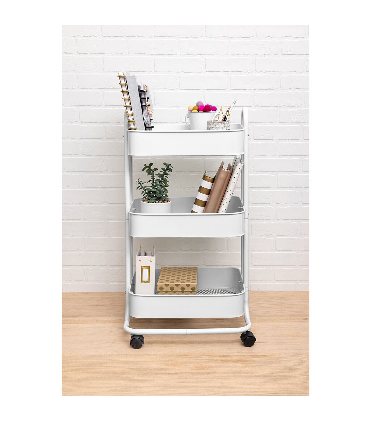 17 Rolling 3 Tier Metal Storage Cart by Top Notch