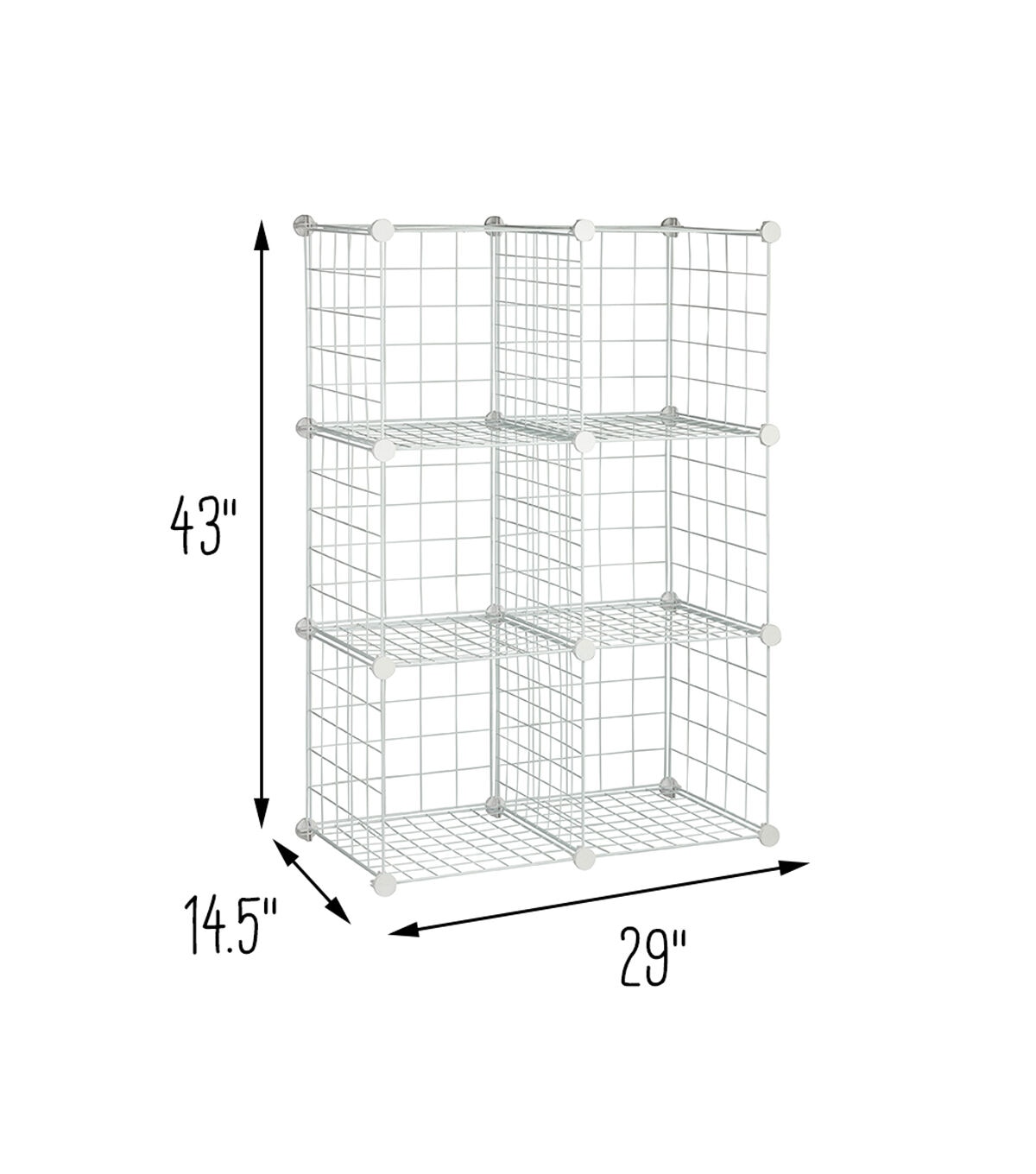 Honey Can Do 45 White 6 Cube Modular Storage Organizer