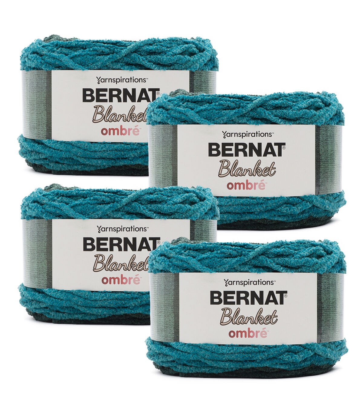 Bernat Ombre Blanket 220yds Super Bulky Polyester Yarn 4 Bundle