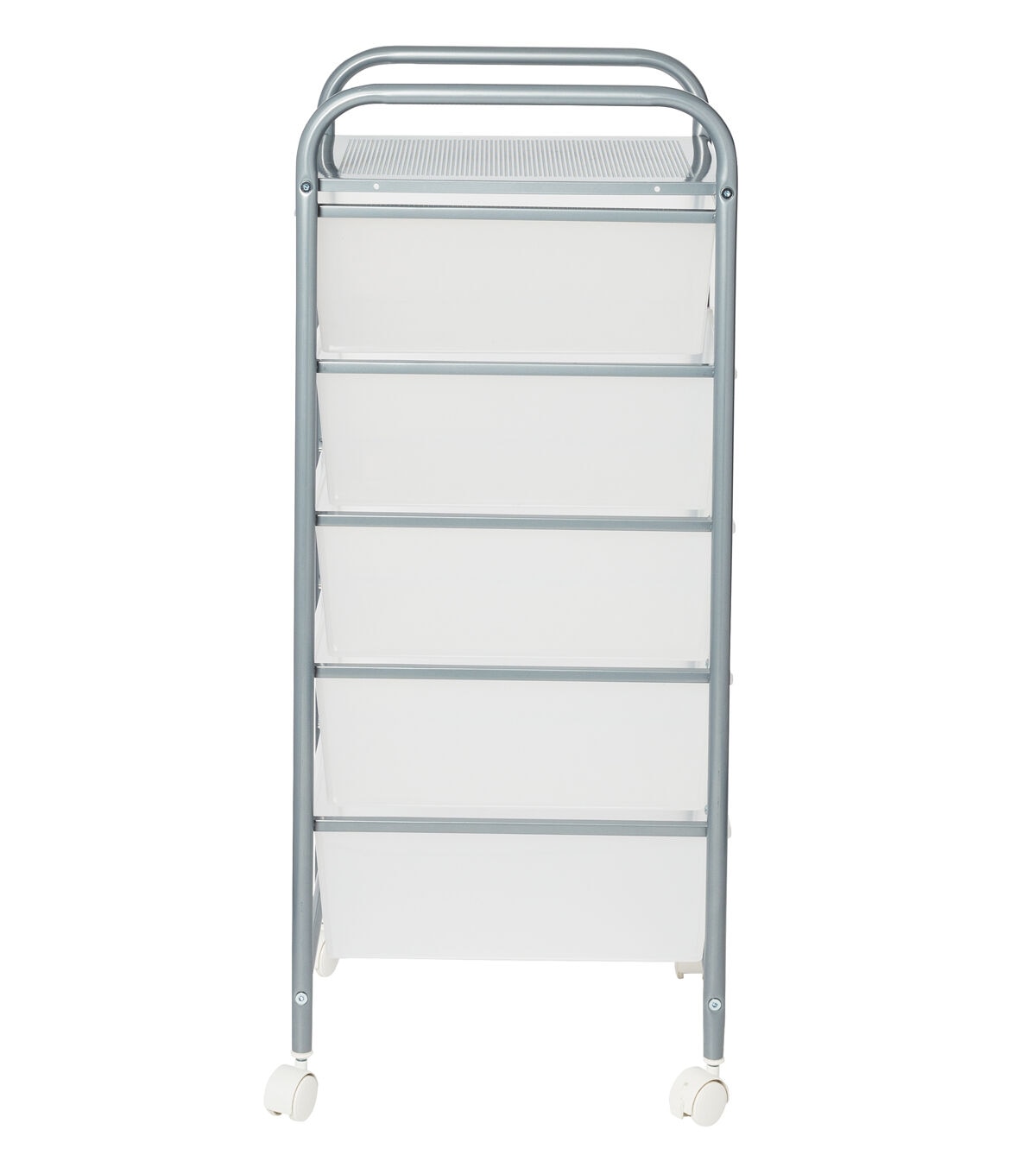37 Steel Rolling Storage Cart With Clear Plastic 5 Drawers by Top Notch