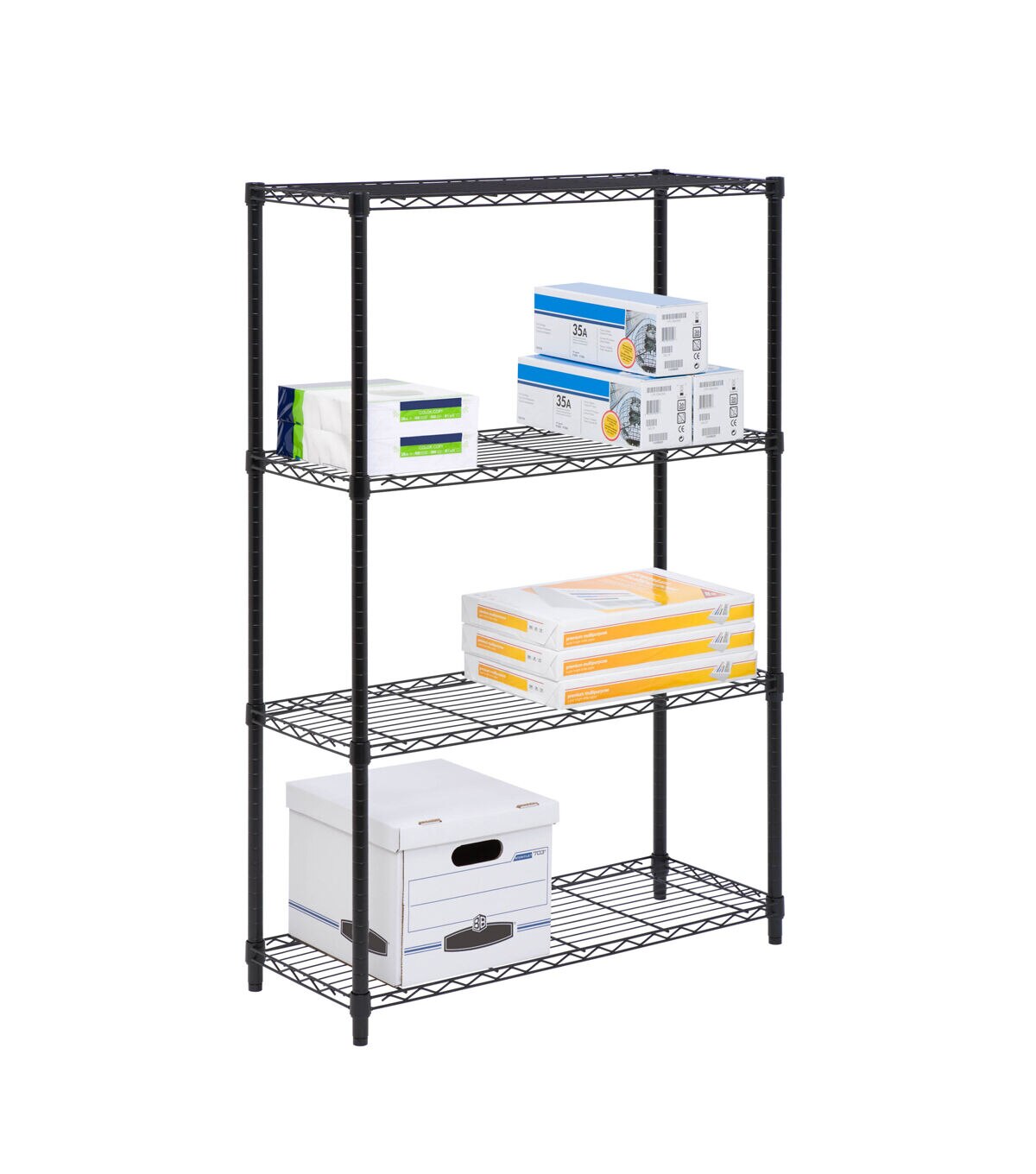 Honey Can Do 36 x 54 Heavy Duty 4 Tier Adjustable Shelving Unit 250lbs