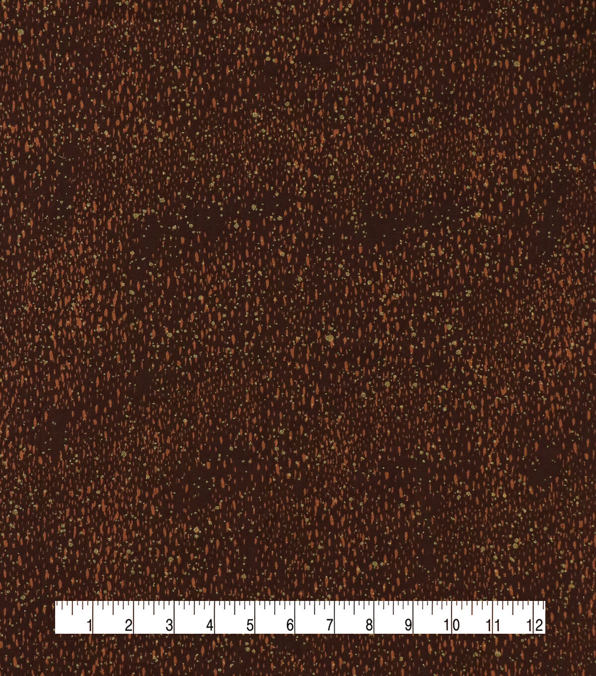 Brown & Scattered Dots Quilt Metallic Cotton Fabric by Keepsake Calico