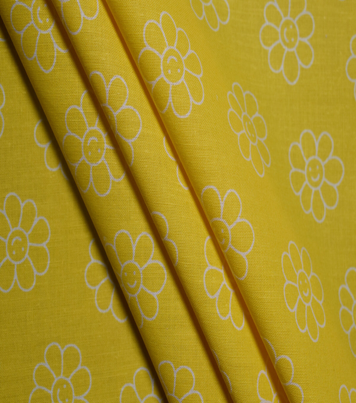 Happy Floral on Yellow Quilt Cotton Fabric by Quilter's Showcase