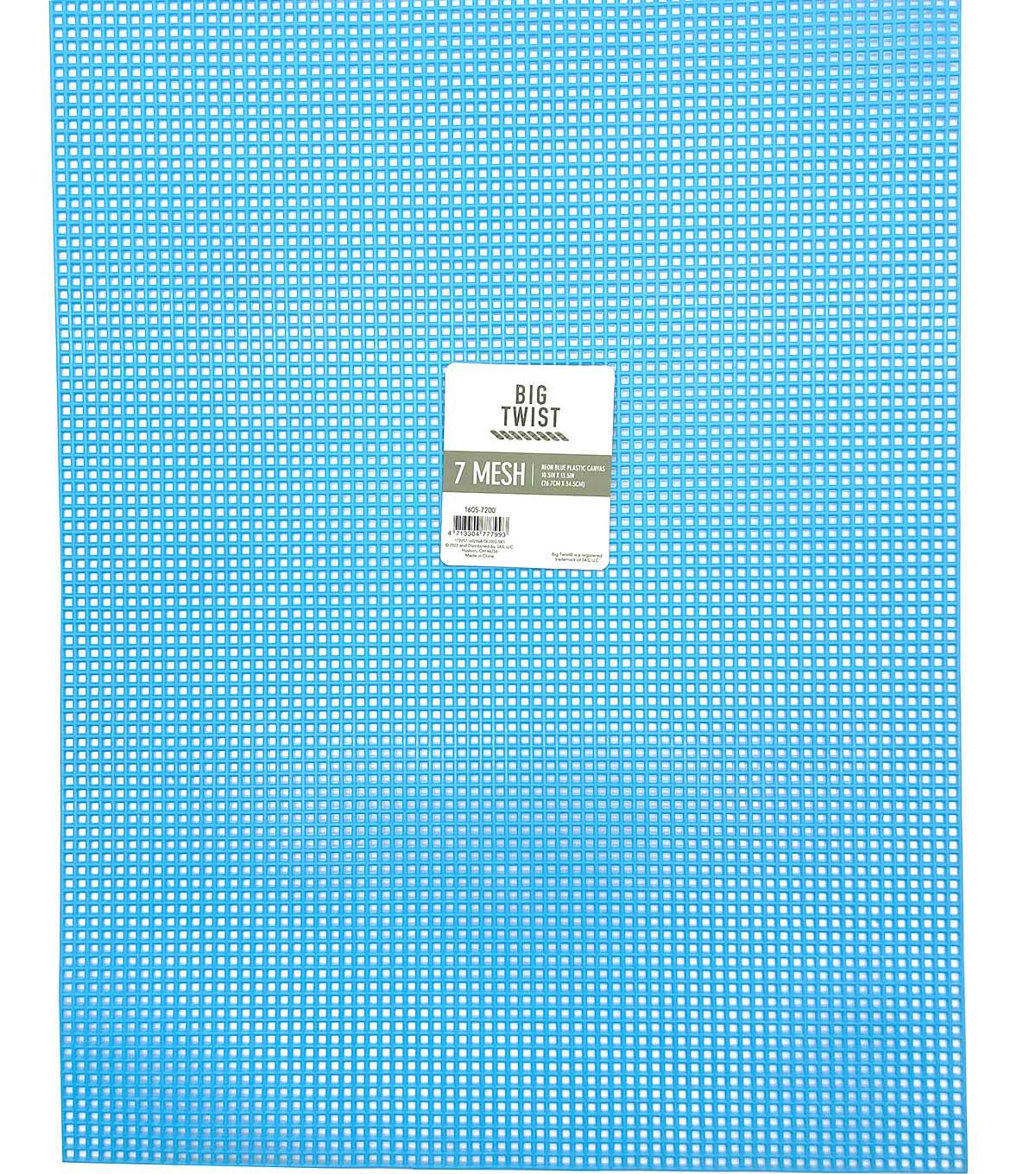 10.5 x 13.5 Neon Blue Plastic 7 Mesh Embroidery Canvas by Big Twist