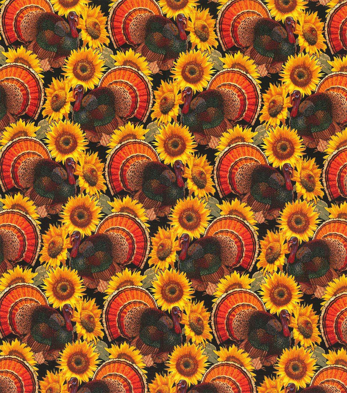 Fabric Traditions Turkeys And Sunflowers Harvest Cotton Fabric