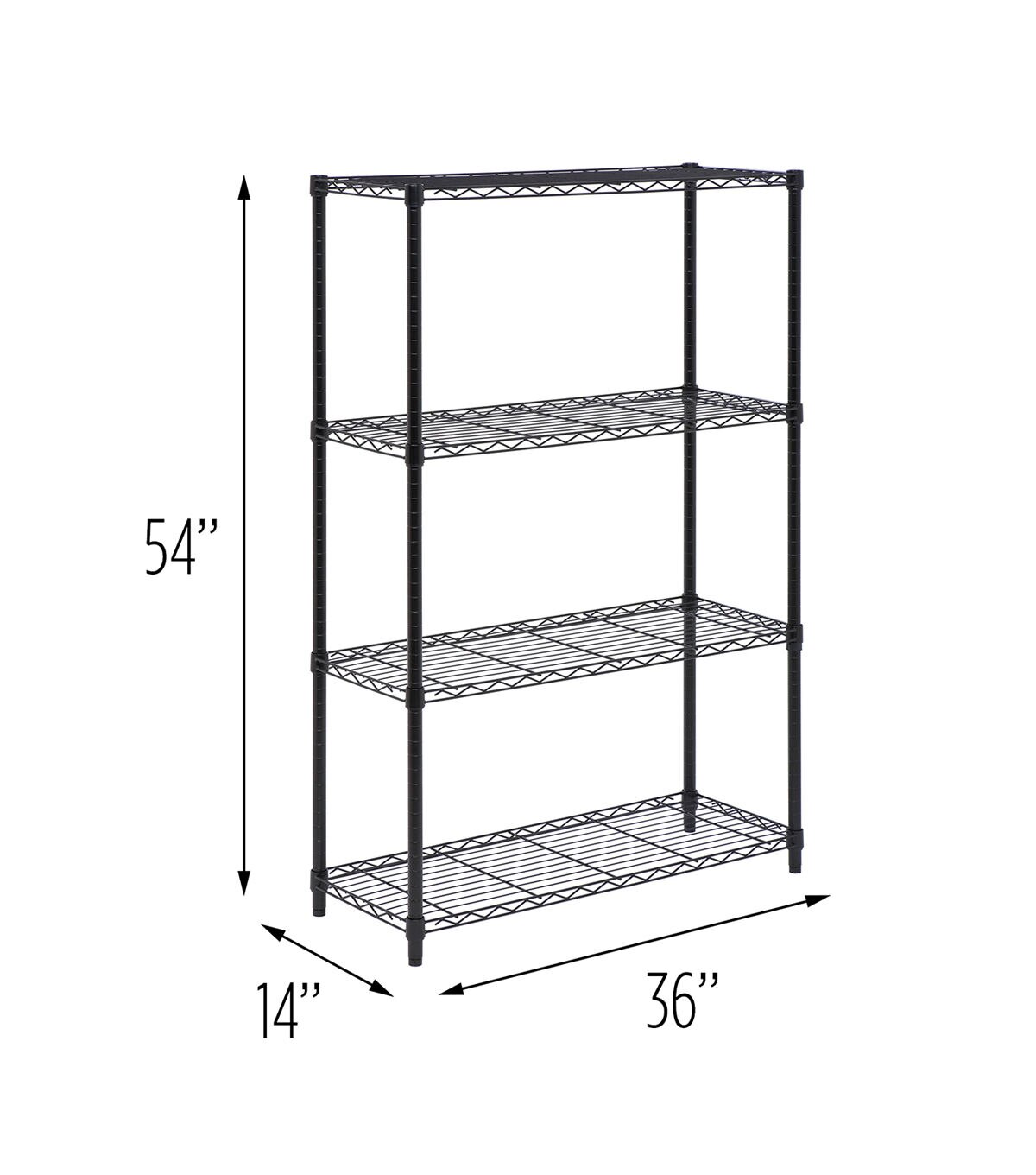 Honey Can Do 36 x 54 Heavy Duty 4 Tier Adjustable Shelving Unit 250lbs