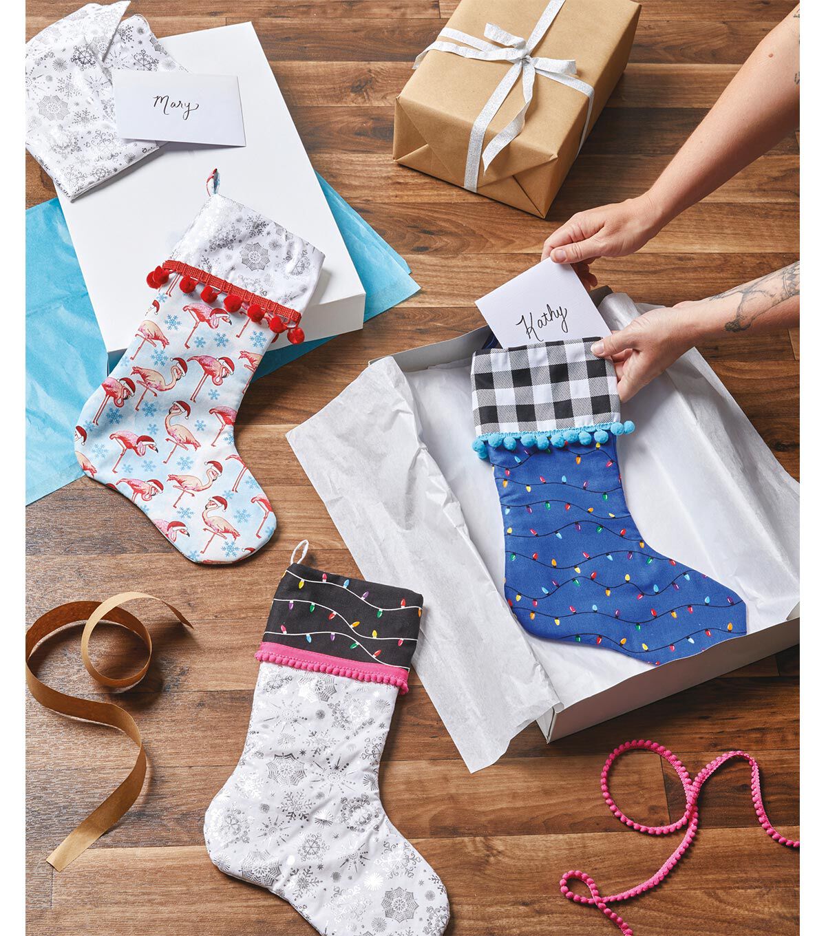 Black & White Buffalo Checks Christmas Cotton Fabric