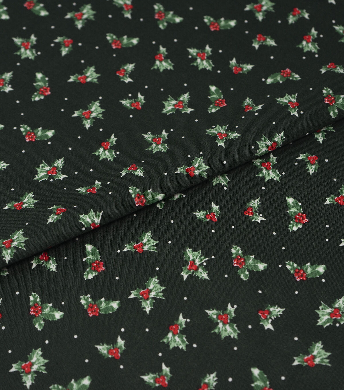 Singer 18 x 21 Holly on Green Christmas Cotton Fabric Quarter 1pc