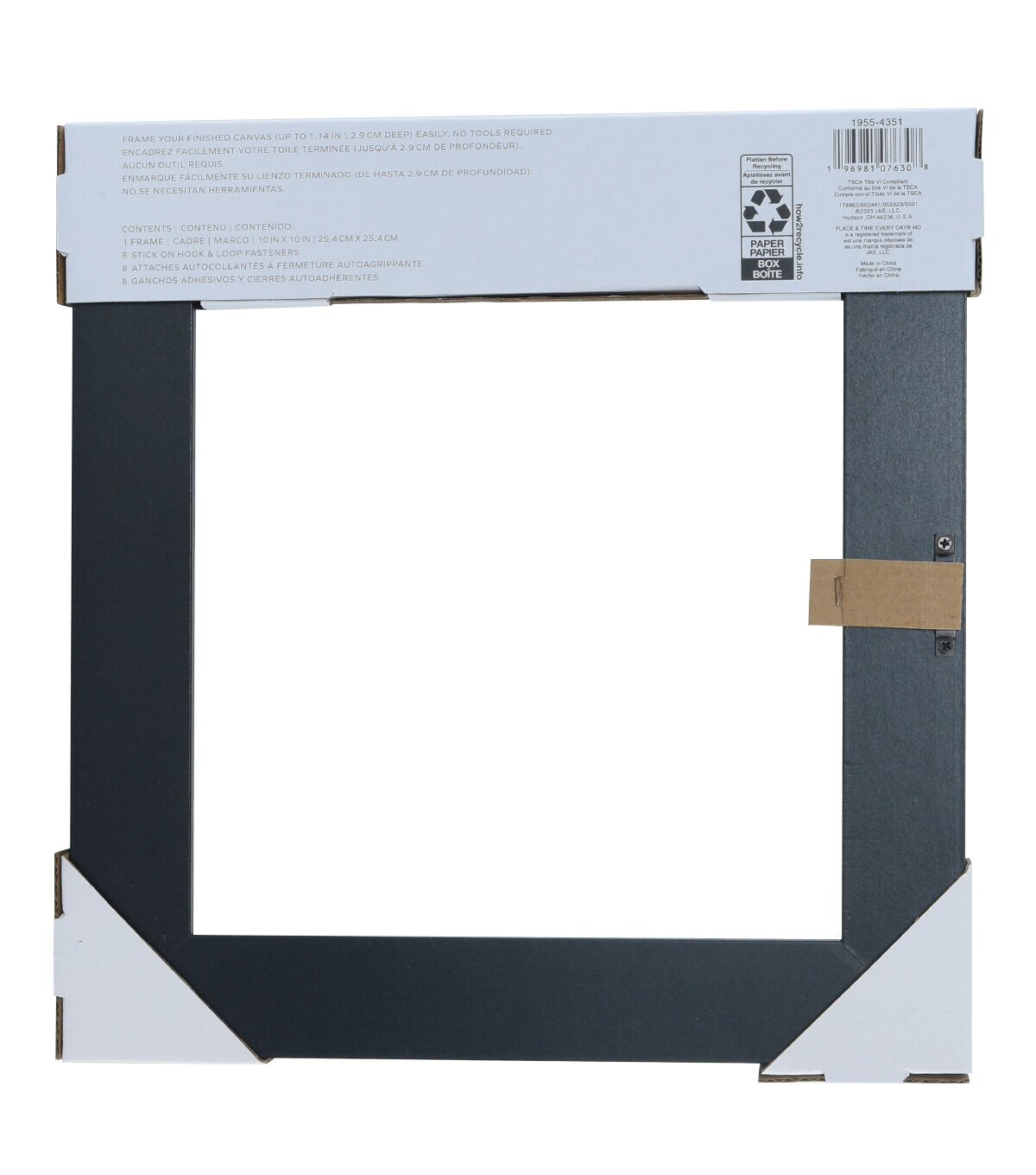 10 x 10 Black Canvas Float Frame by Place & Time