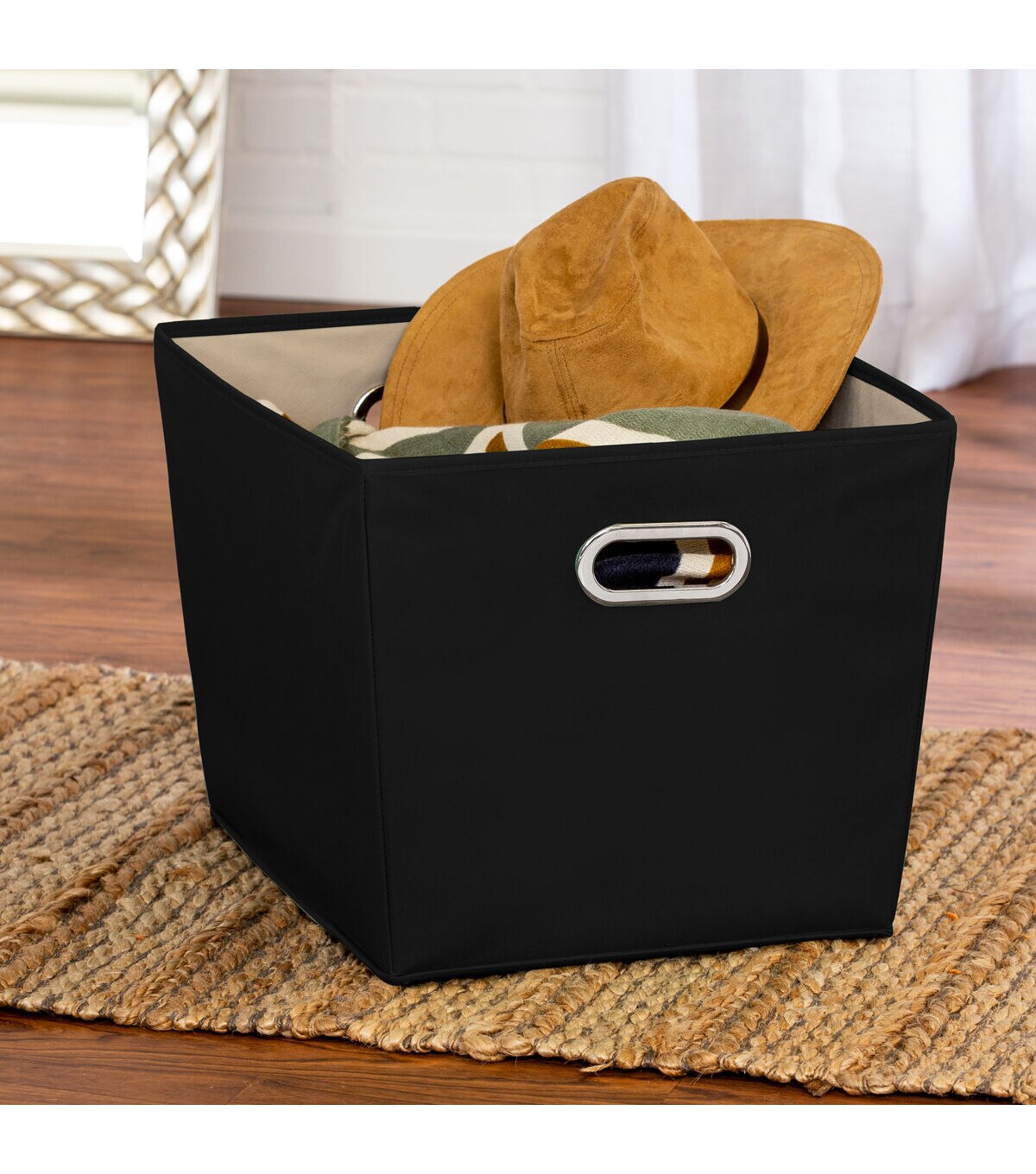 Honey Can Do 18.5 x 13 Black Storage Bin With Carrying Handles