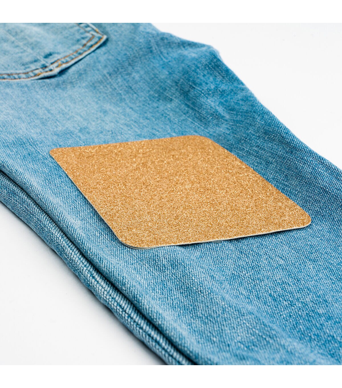 Singer 4 x 5 Metallic Gold & Silver Glitter Iron On Patches 4ct