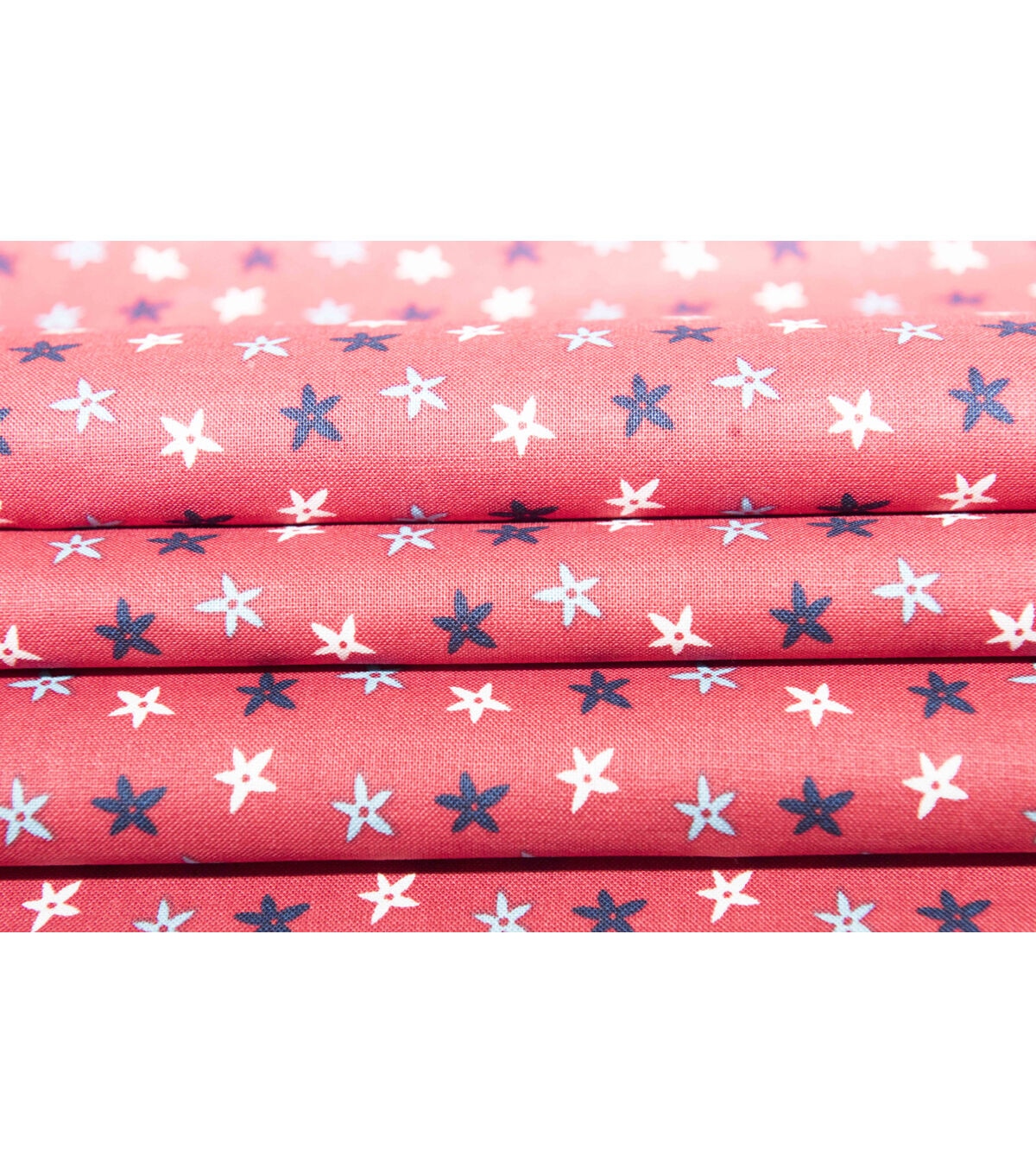 Mini Star Floral Patriotic Cotton Fabric