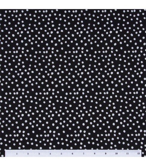 Irregular Dots on Black Quilt Cotton Fabric by Keepsake Calico