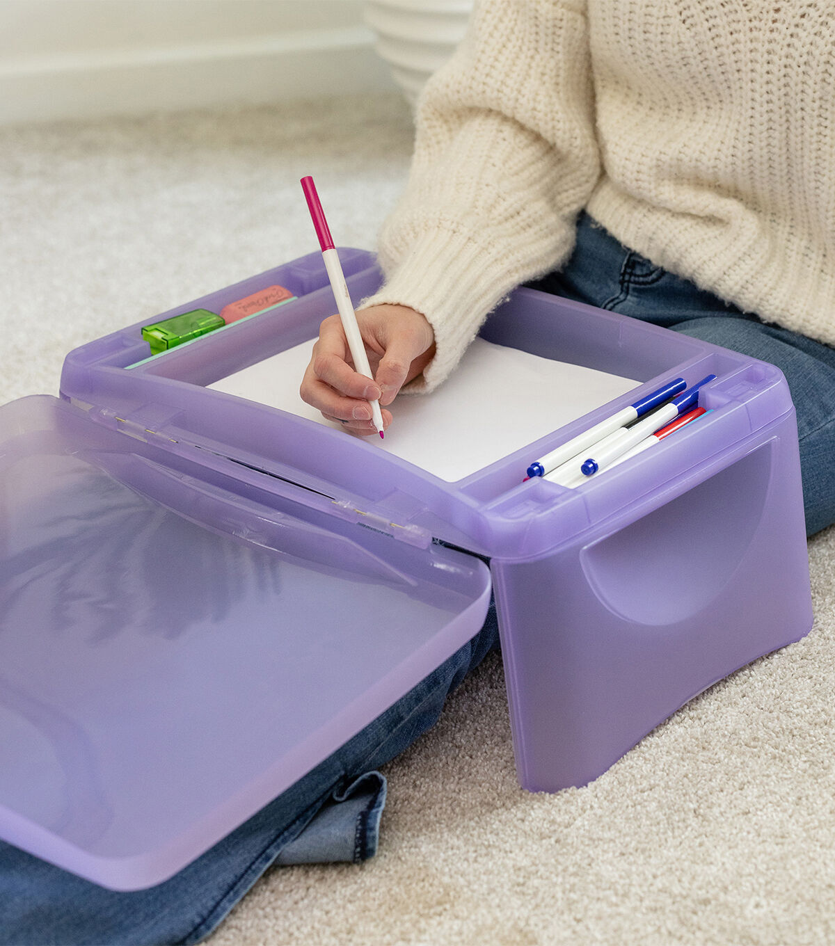 Everything Mary 21 x 18 Purple Plastic Lap Desk