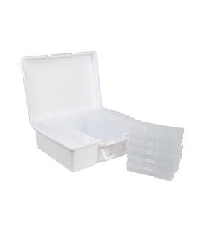 Everything Mary 4 x 6 White 16 Case Photo Storage Box