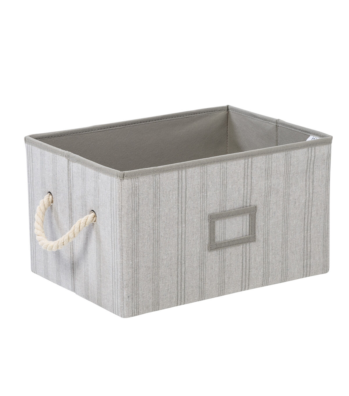 Honey Can Do 14.5 Gray Striped Fabric Storage Bins With Handles 3pk