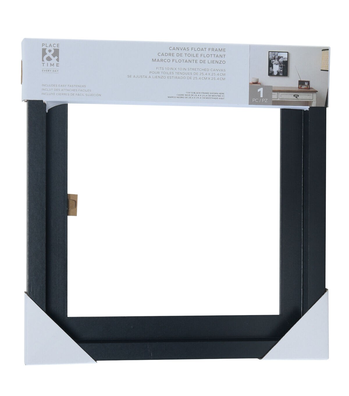 10 x 10 Black Canvas Float Frame by Place & Time