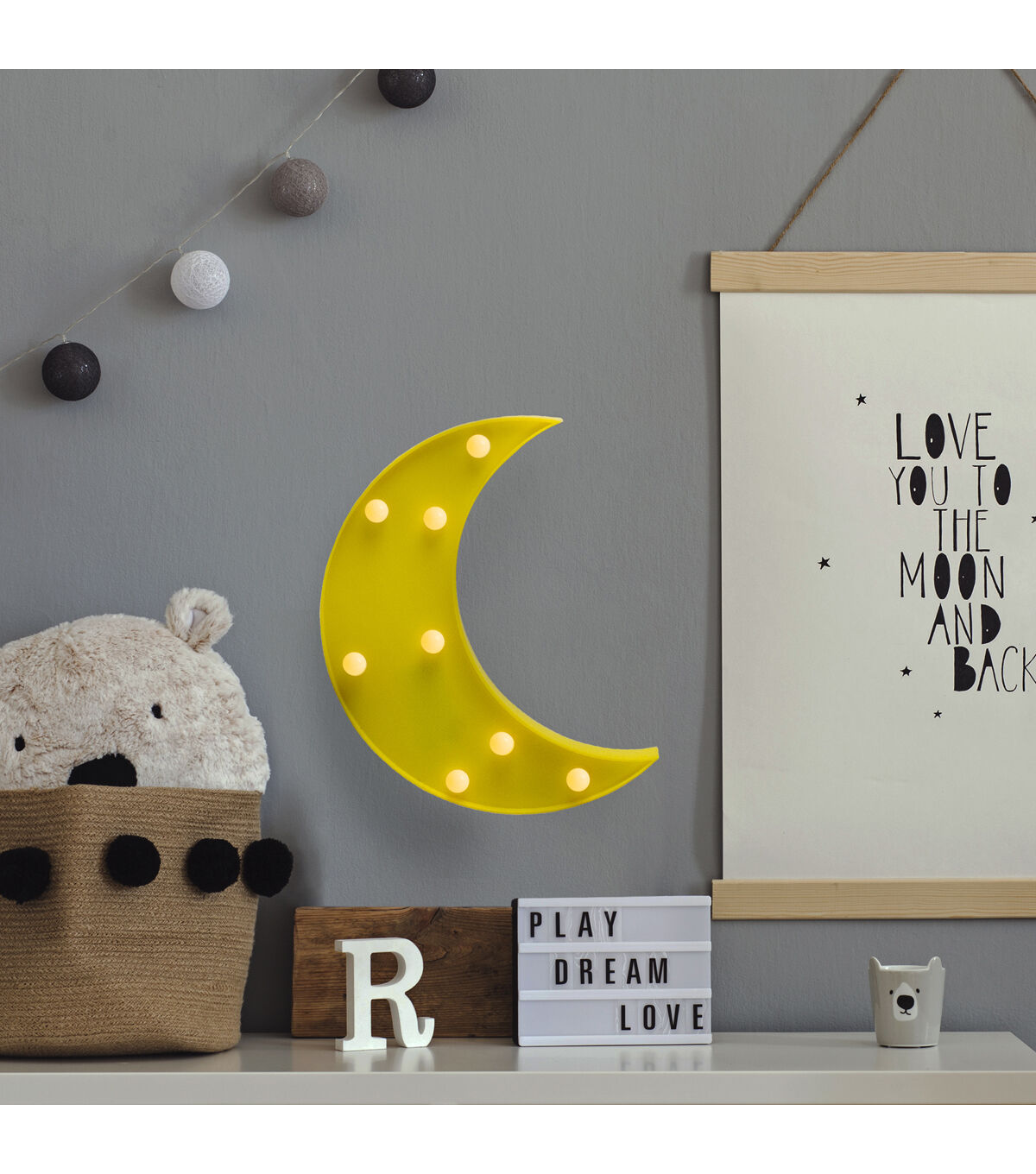 Northlight 9.5 LED Lighted Yellow Crescent Moon Marquee Wall Sign