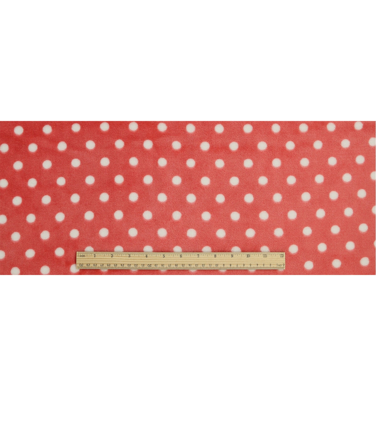 Red & White Polka Dot Sew Lush Fleece Fabric