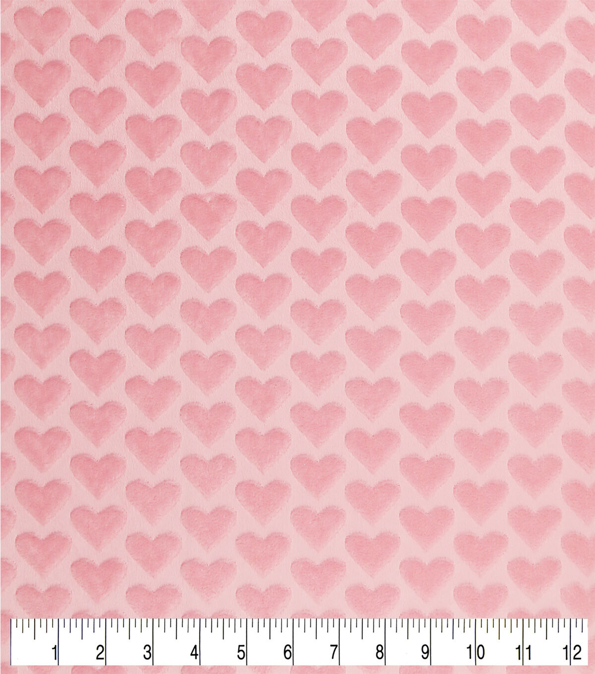 Soft & Minky Light Pink Heart Fleece Fabric