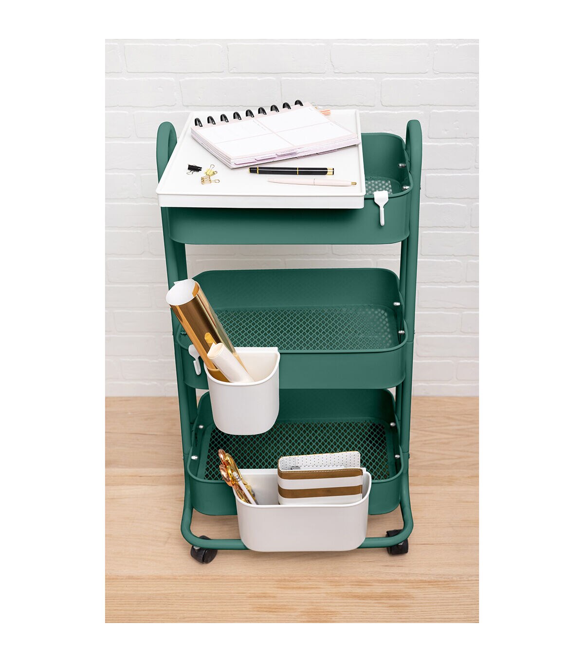 17 Rolling 3 Tier Metal Storage Cart by Top Notch