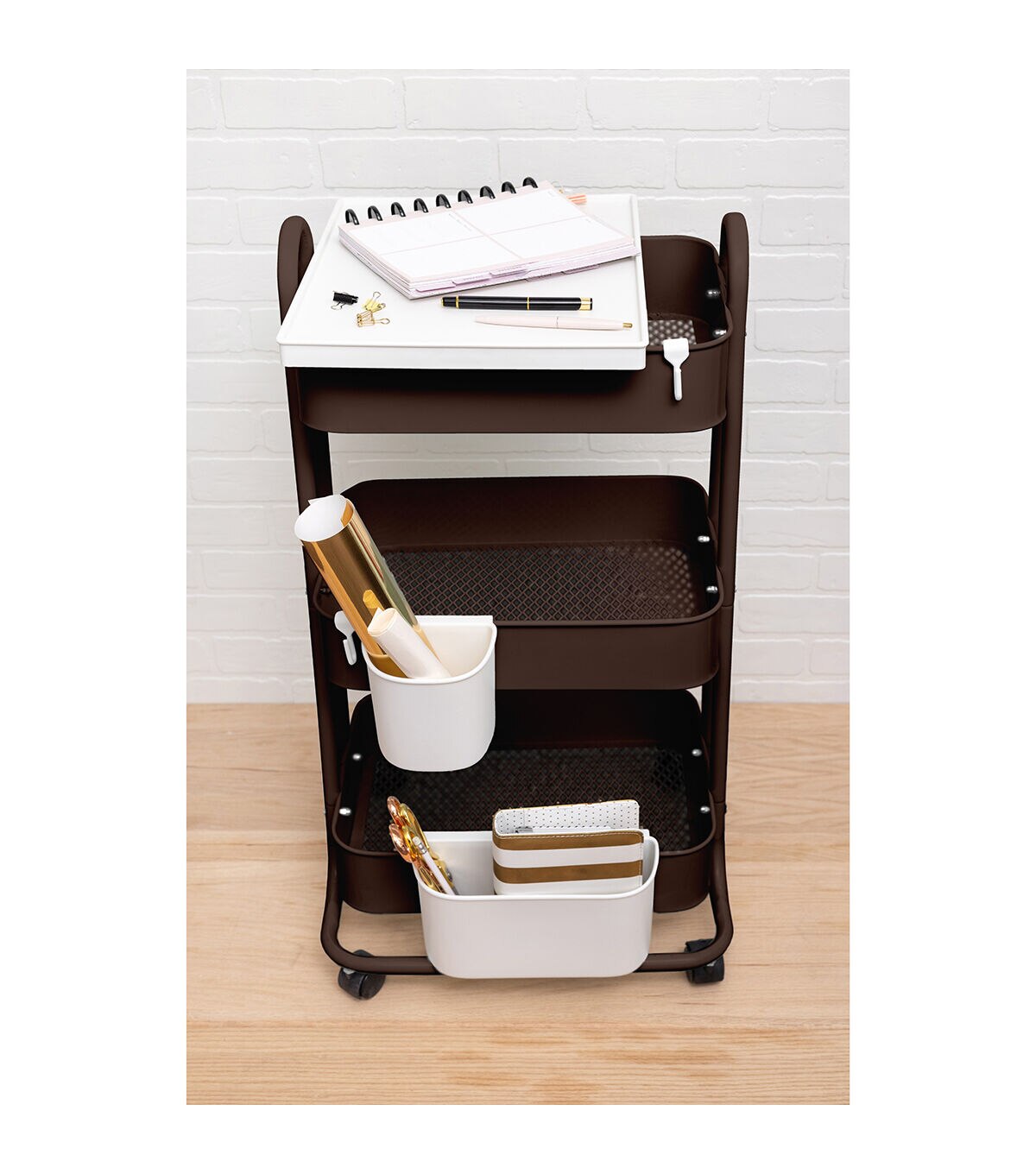 17 Rolling 3 Tier Metal Storage Cart by Top Notch