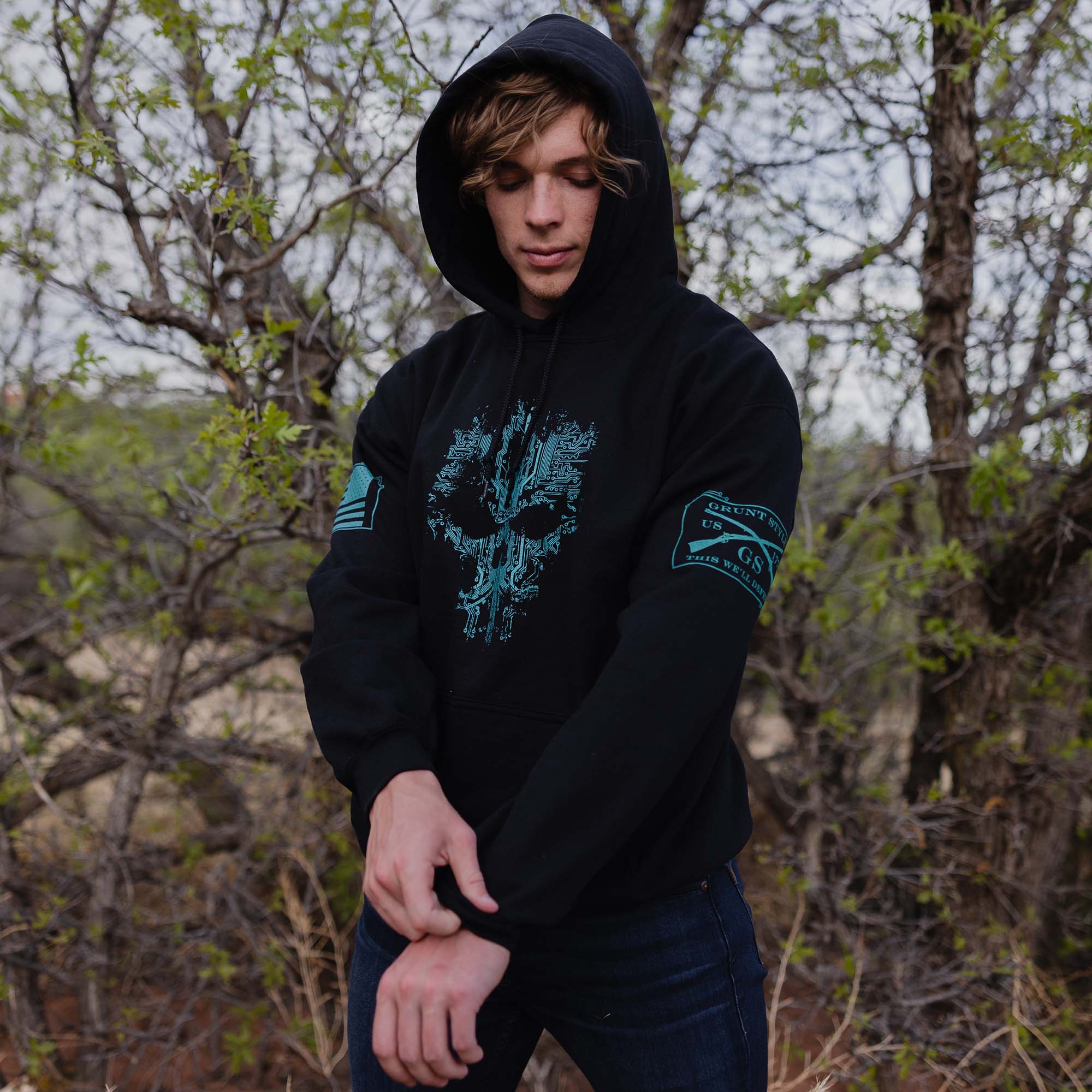 Circuit Skull Hoodie - Black