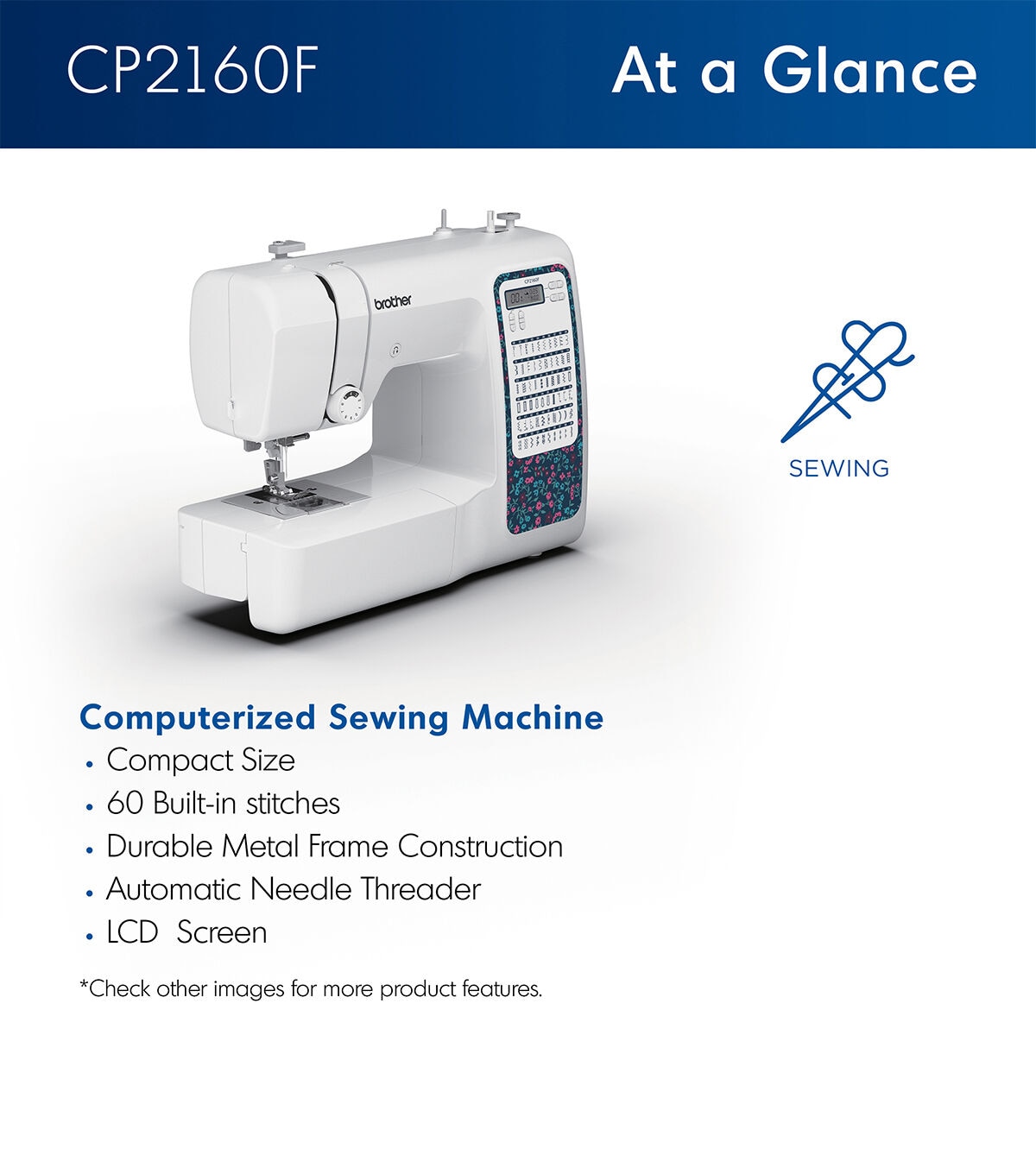 Brother CP2160F Multi-Blue Floral Computerized Sewing Machine