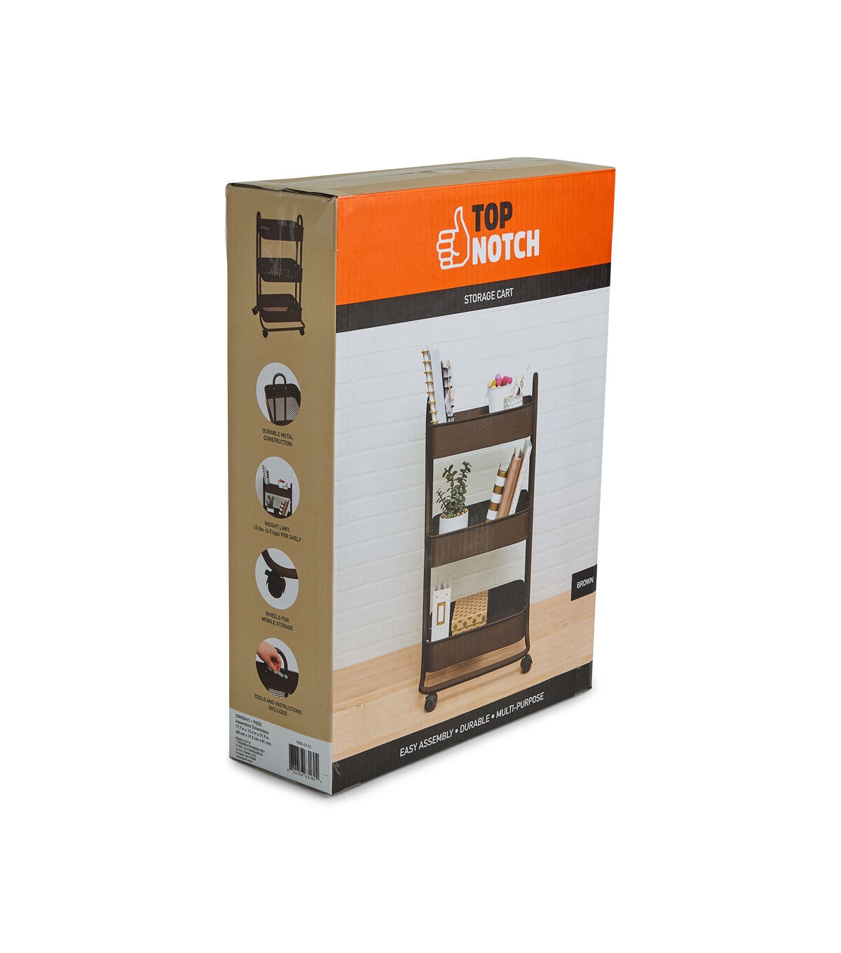 17 Rolling 3 Tier Metal Storage Cart by Top Notch