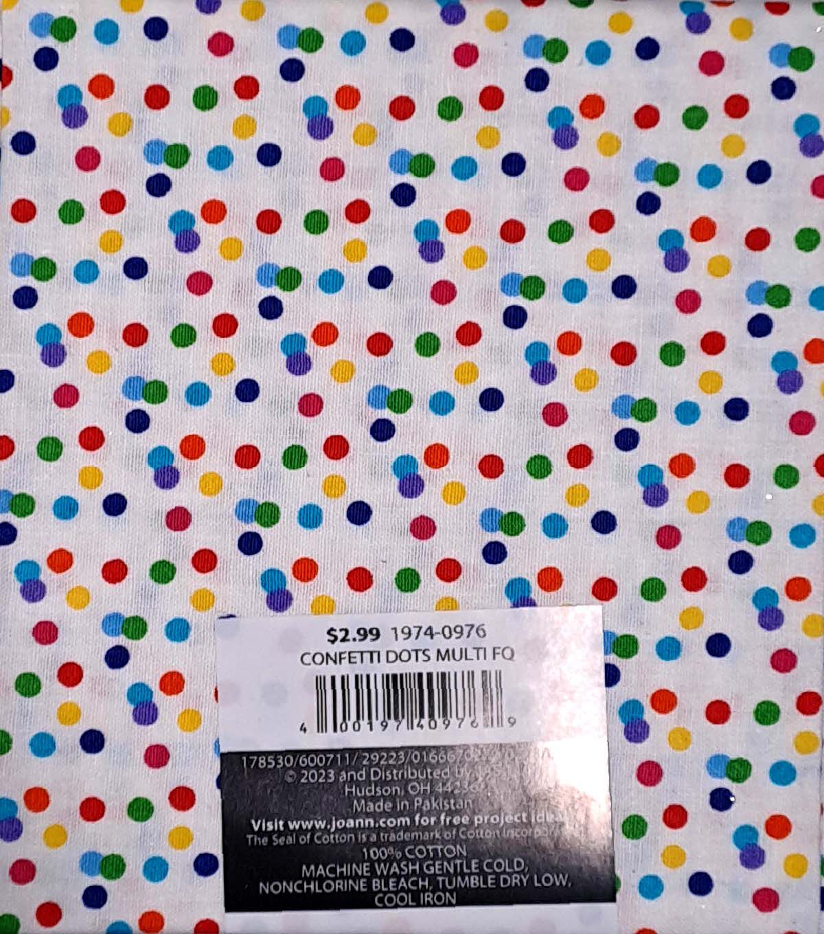 18 x 21 Confetti Dots Cotton Fabric Quarter 1pc by Keepsake Calico