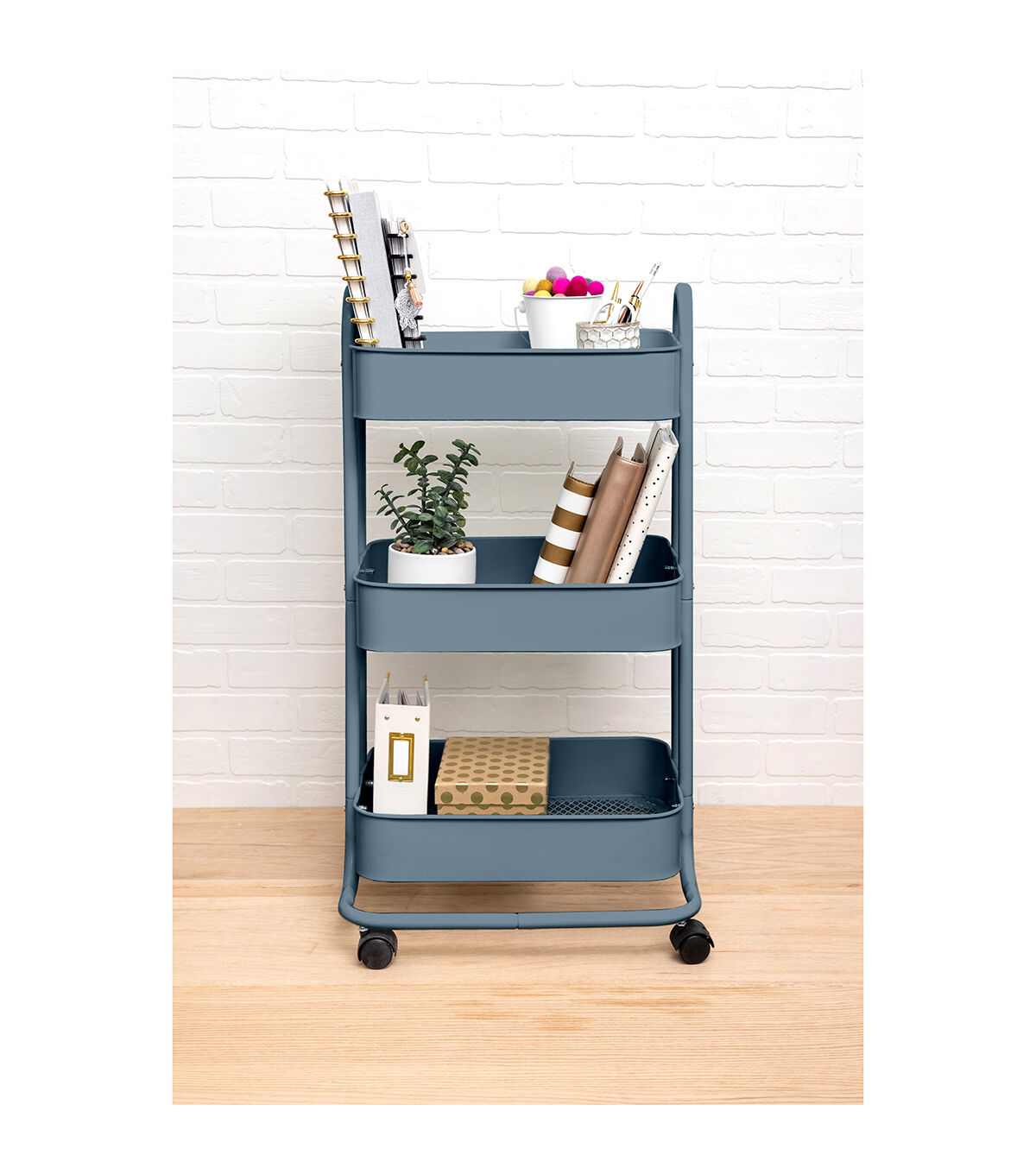 17 Rolling 3 Tier Metal Storage Cart by Top Notch