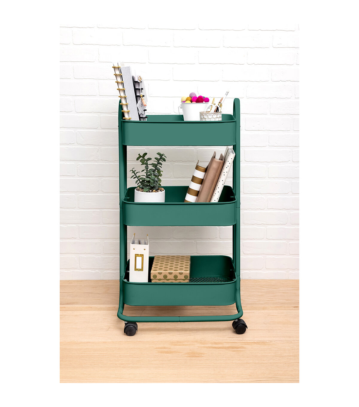 17 Rolling 3 Tier Metal Storage Cart by Top Notch