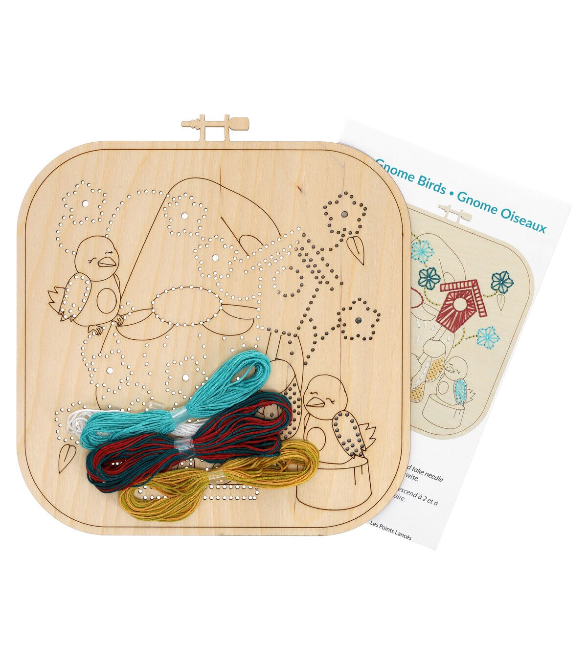 Leisure Arts 9 Gnome & Birds Wood Stitching Kit