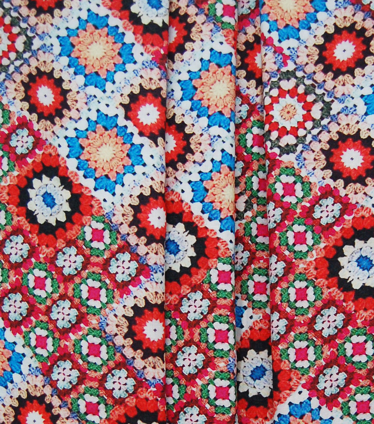 Multicolor Geometric Quilt Cotton Fabric by Keepsake Calico