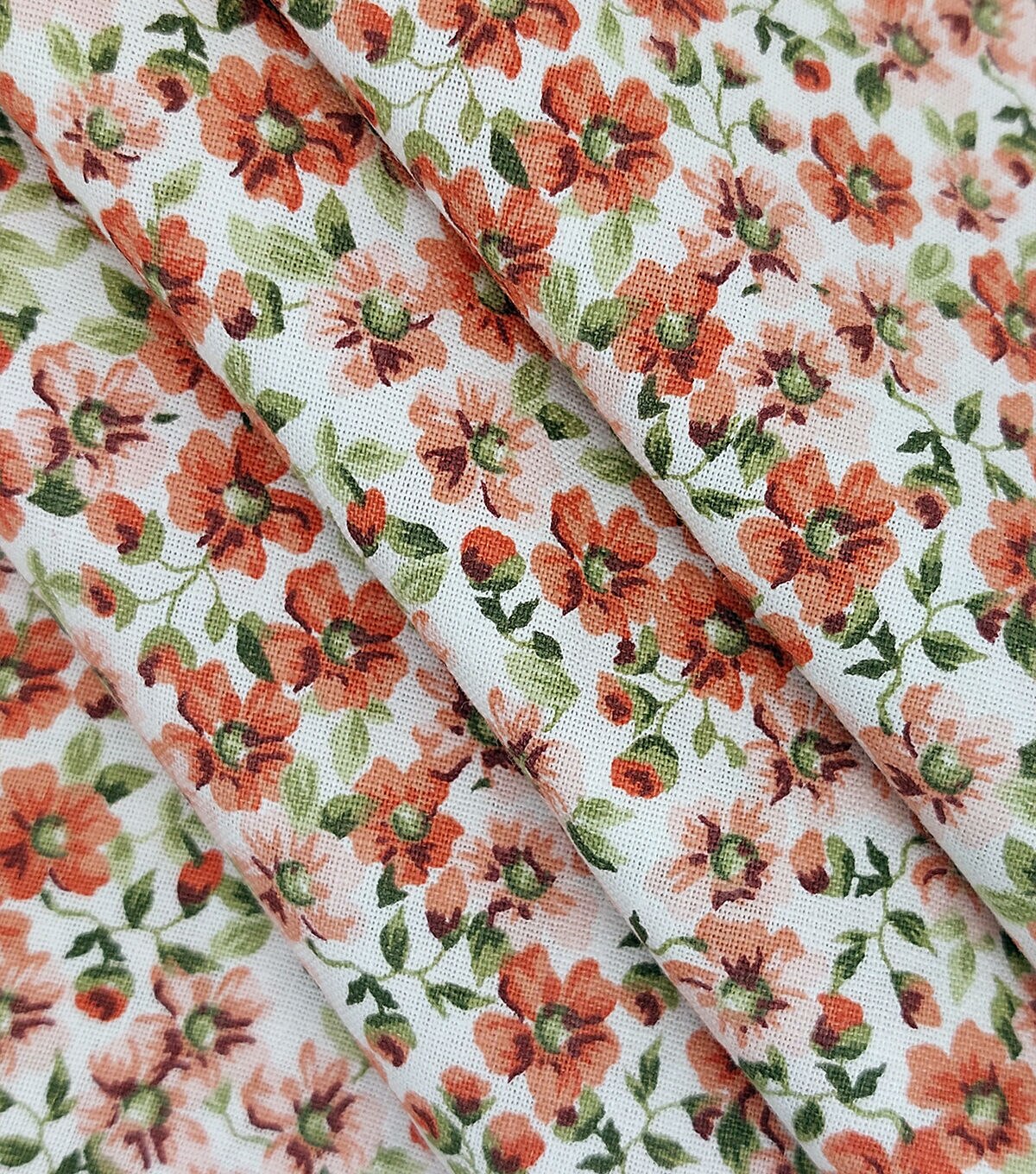 Orange Packed Floral Quilt Cotton Fabric by Keepsake Calico