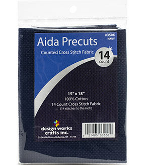 Design Works 15 x 18 Navy Gold Quality Aida Cross Stitch Fabric