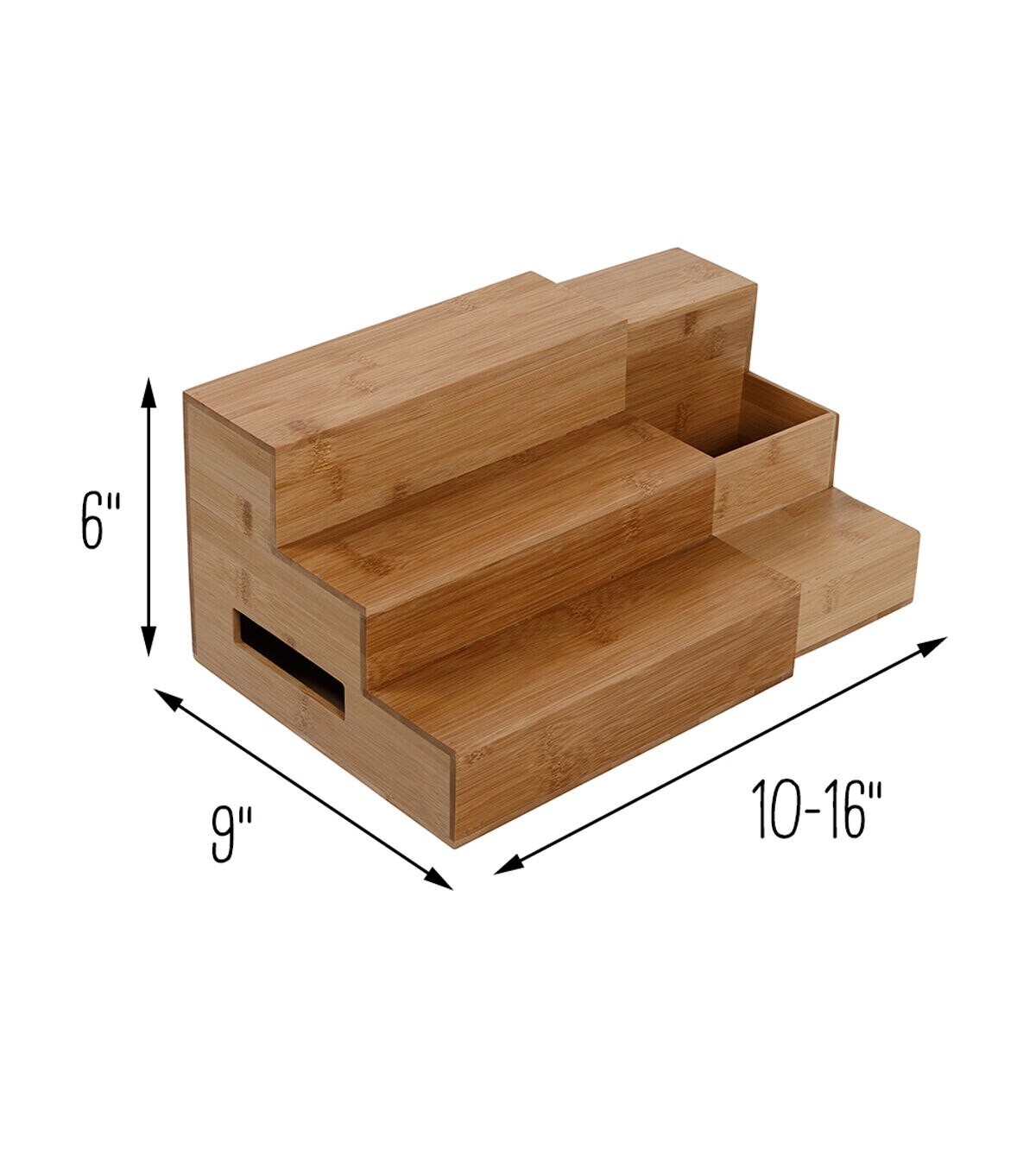 Honey Can Do 6 Natural Bamboo Expandable 3 Tier Spice Rack