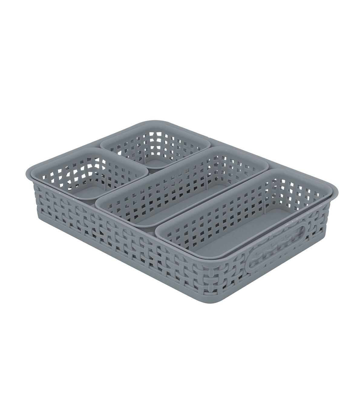 13.5 x 2.5 Plastic Weave Storage Bins 5ct by Hudson 43