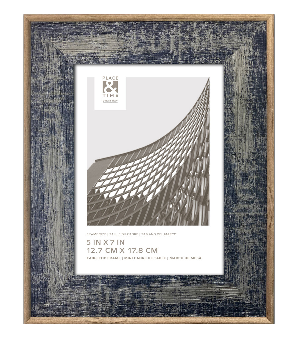 5 x 7 Distressed Navy Tabletop Picture Frame by Place & Time