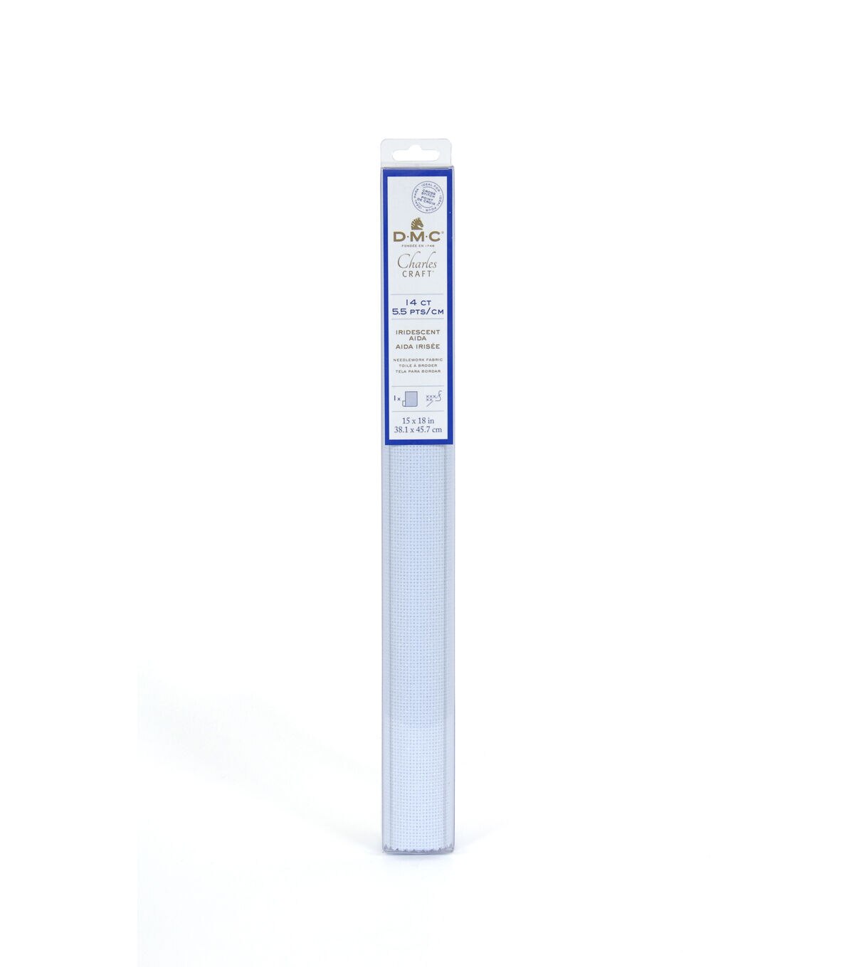 DMC 15 x 18 Iridescent Blue 14 Count Aida Cross Stitch Fabric